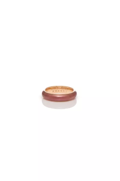 Ring in 18K Rose Gold & Vitreous Brown Enamel