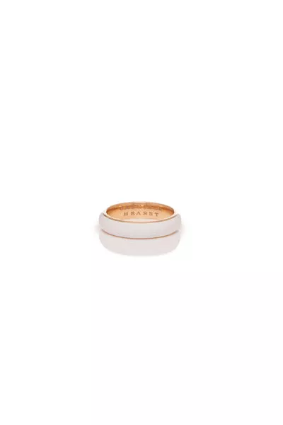 Ring in 18K Rose Gold & Vitreous Ivory Enamel