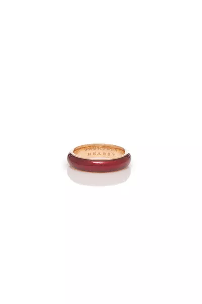 Ring in 18K Rose Gold & Vitreous Red Enamel