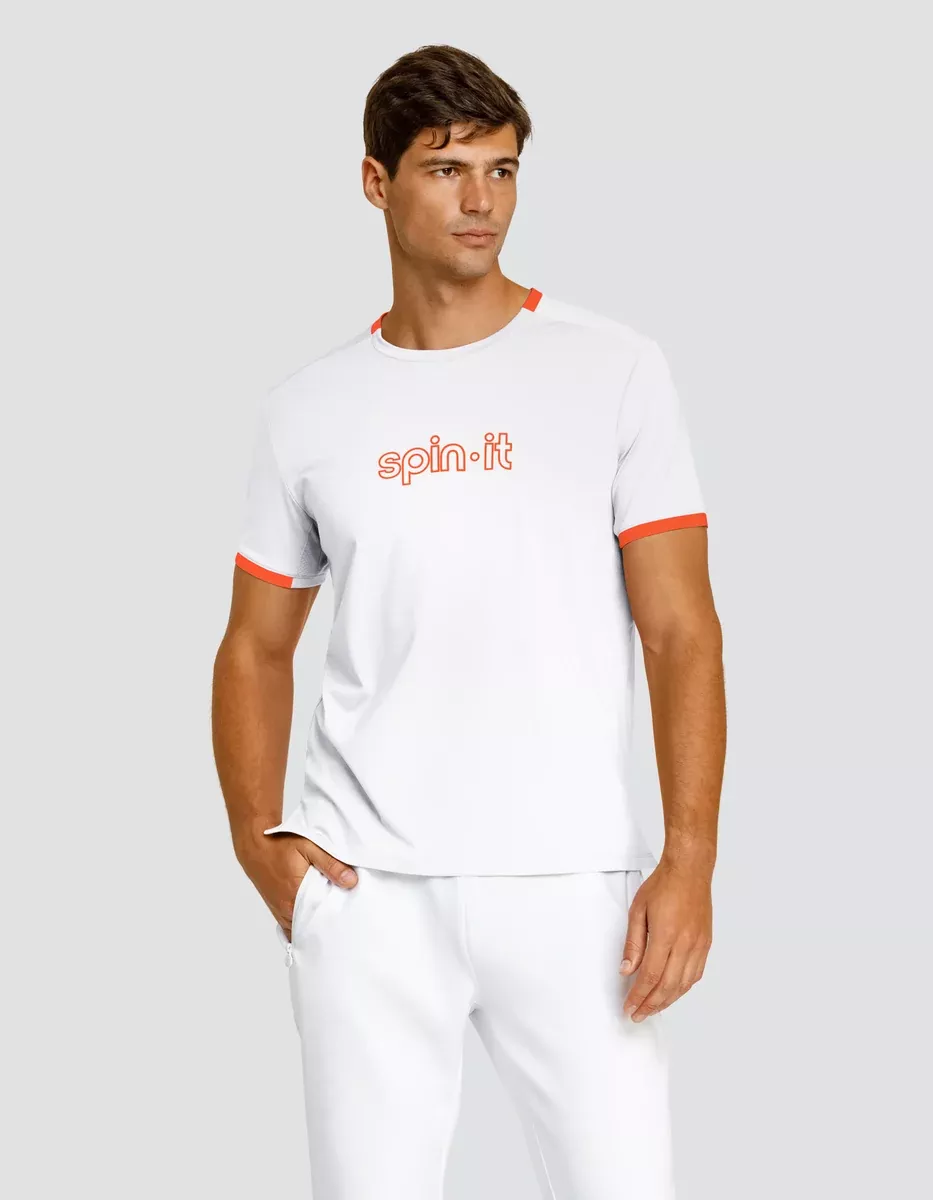 RONALDO SHORT SLEEVE TOP - CHALK WHITE LOGO