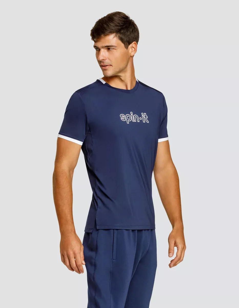 RONALDO SHORT SLEEVE TOP - NAVY BLUE