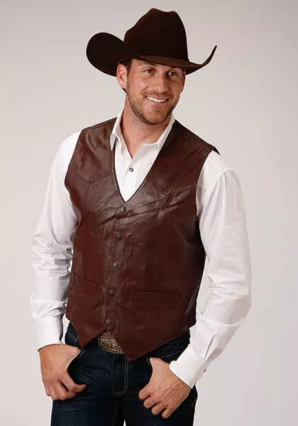 Roper Mens Leather Vest Style02-075-0520-0501