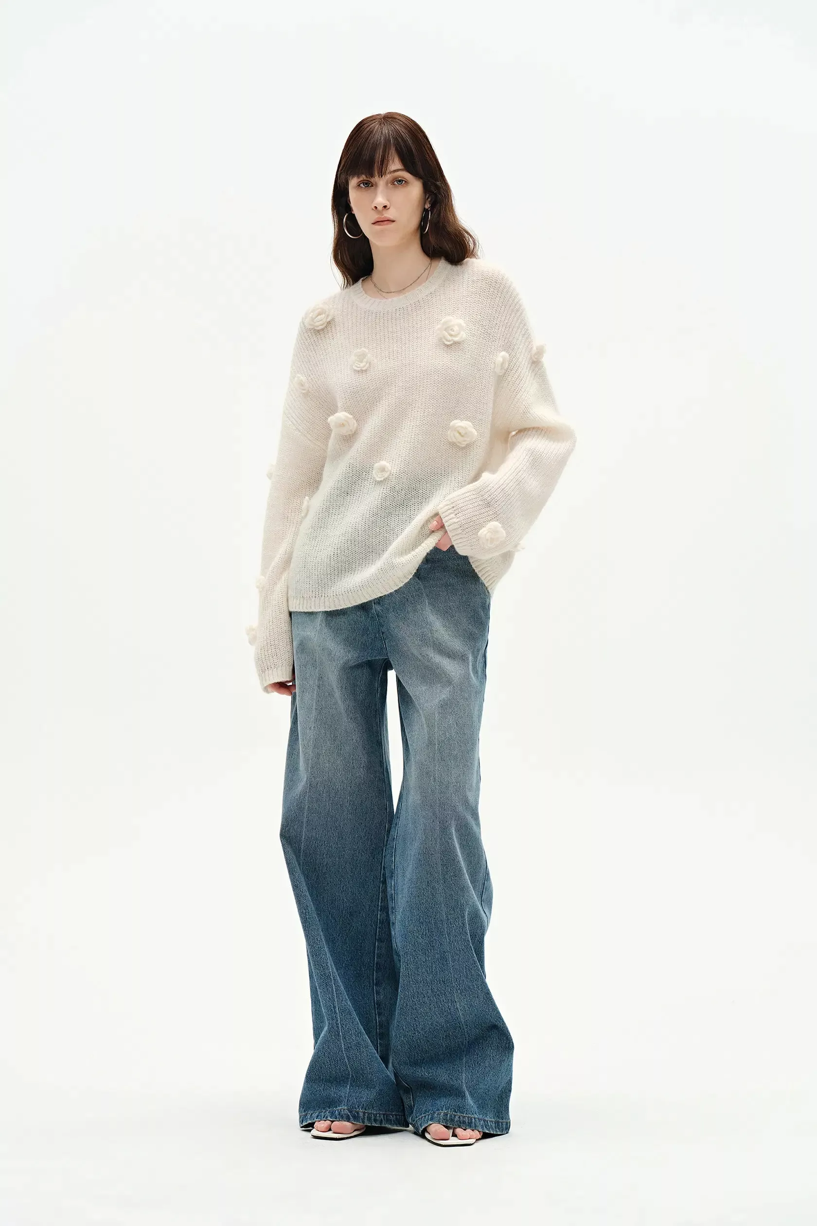Sally Knit Sweater in Angora Mohair