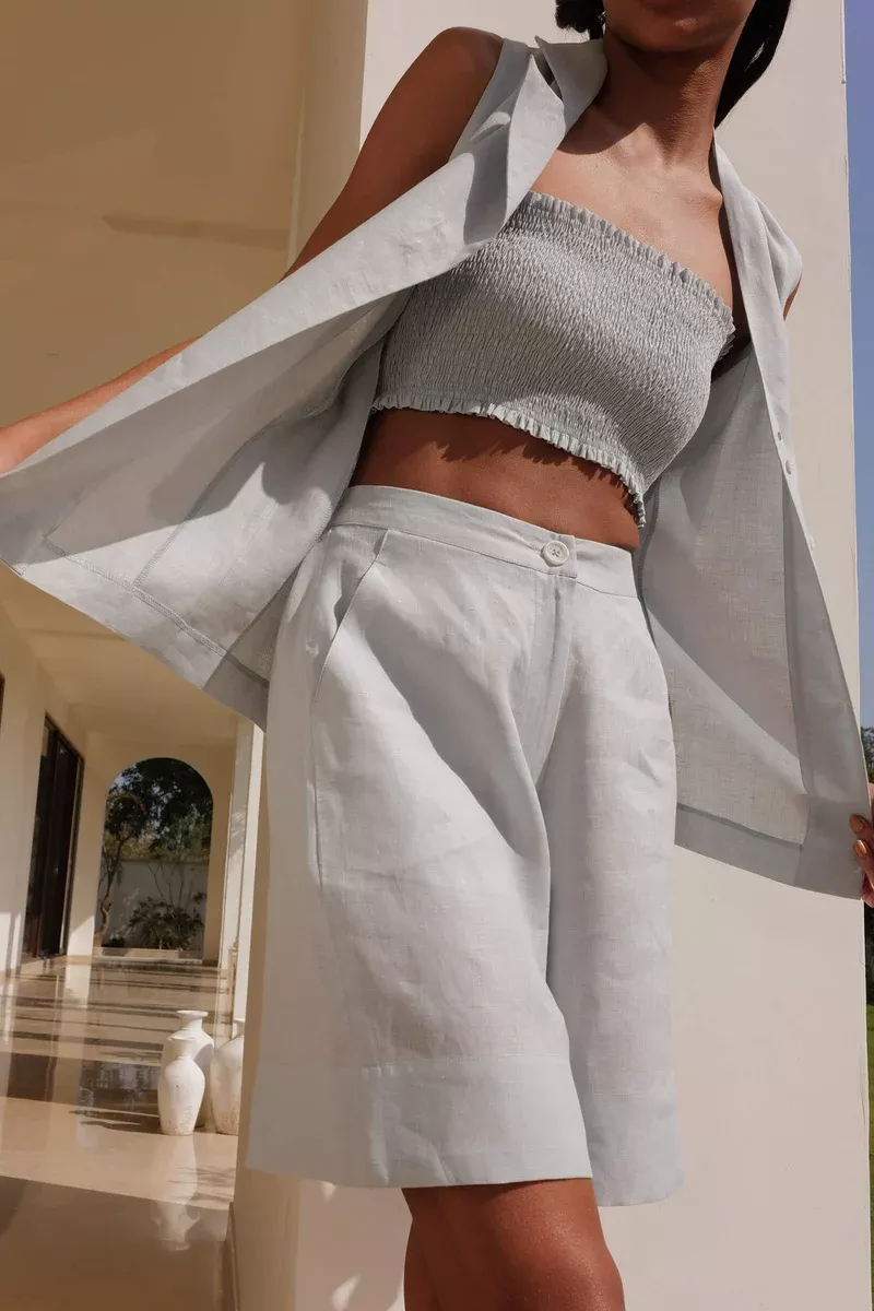 Sand Basic Tube Top (Soft Blue)