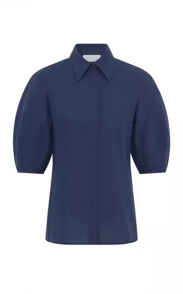 Sansi Top in Electric Navy Aloe Linen