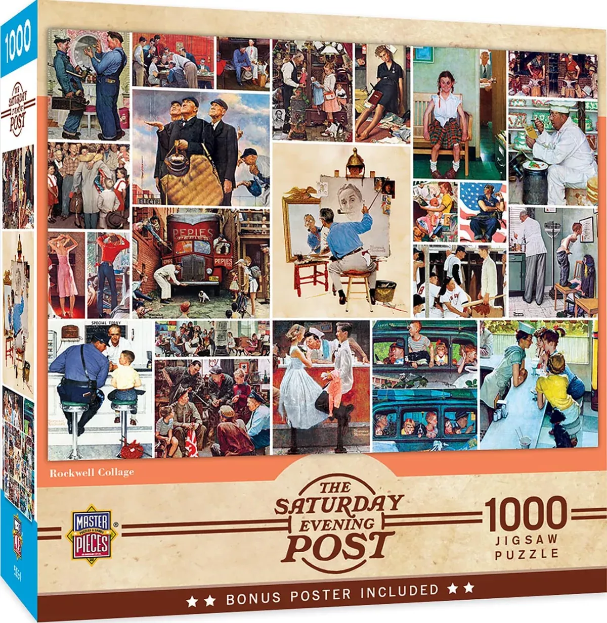 Saturday Evening Post Rockwell Collage 1000 Piece Jigsaw Puzzle