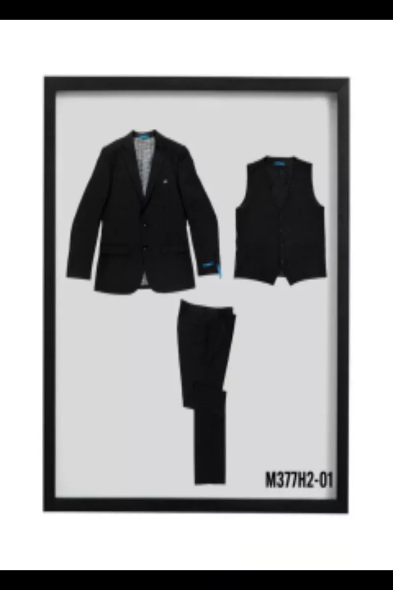 Sean Alexander Men's 3 Pc Hybrid Fit Suit Solid Colors black