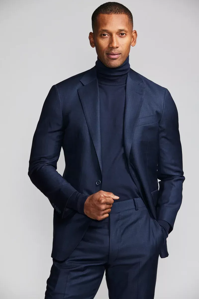 Shadow Plaid Super 130s Wool Dress Jacket, Limited Edition