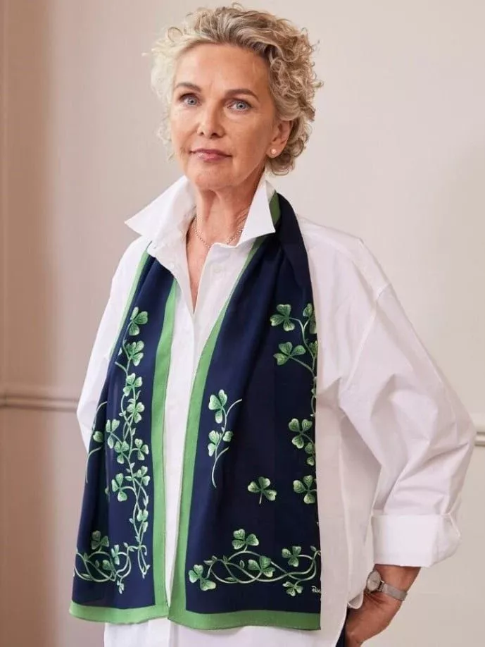 Shamrock Sprig Silk Scarf