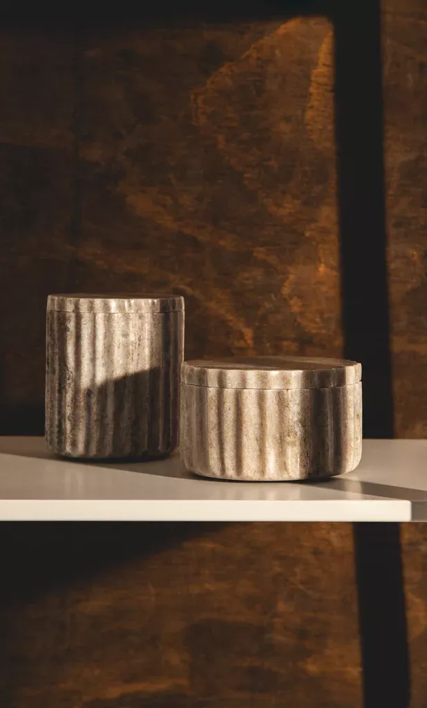 SHORT MARBLE CANISTER