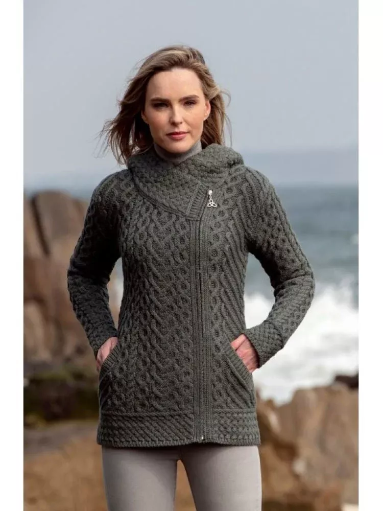Side Zip Cardigan with Hoody