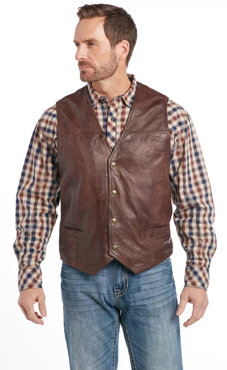 SIDRAN MENS SNAP FRONT LAMB NAPPA VEST STYLE ML3062-94
