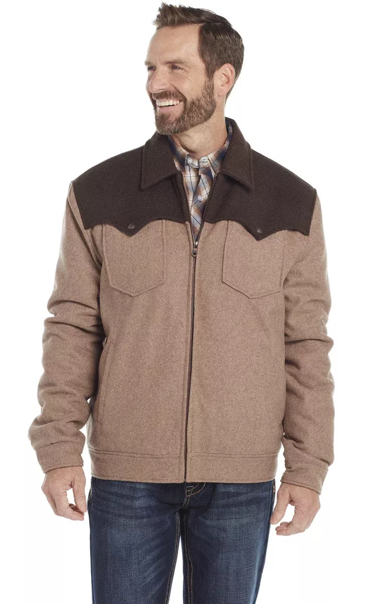 SIDRAN MENS TWO-TONED WOOL MELTON ZIP FRONT RANCH JACKET W/ CONCEALED CARRY POCKET STYLE CR43066-F23-26