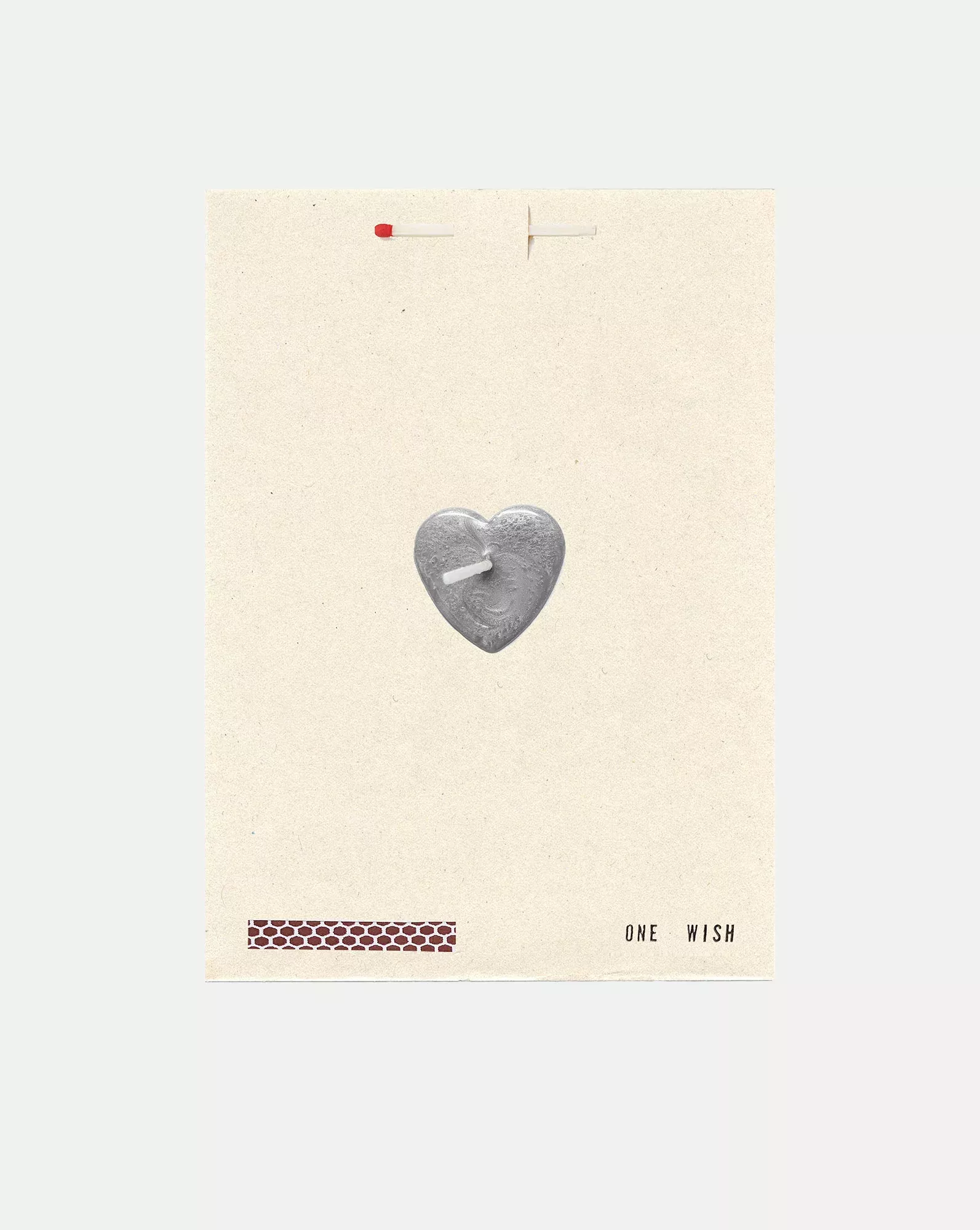 Silver Heart Wish Card