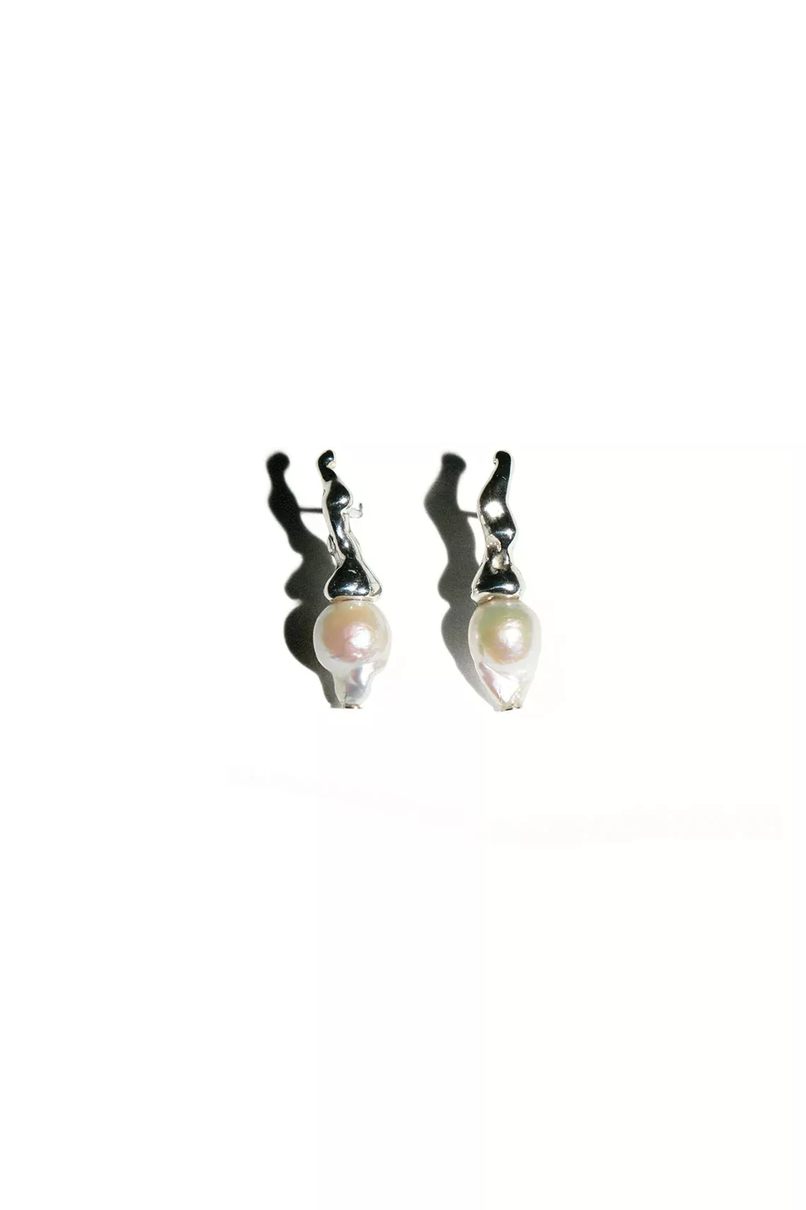Silver Pearl Sprig Earrings