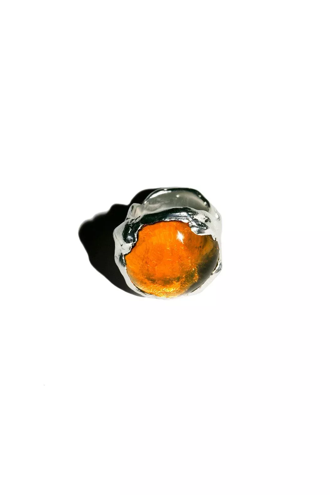 Silver with Orange Atolon Ring
