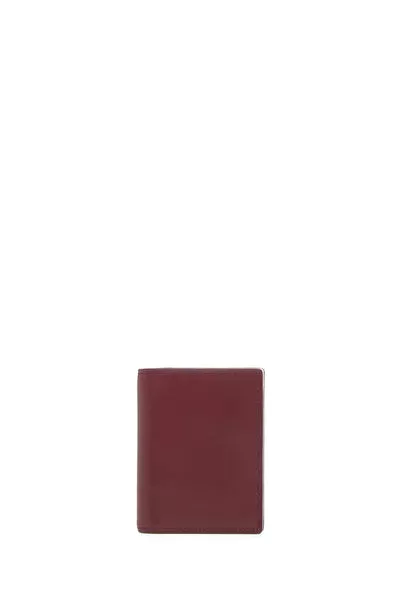 Simple Card Wallet in Bordeaux & Pink Leather