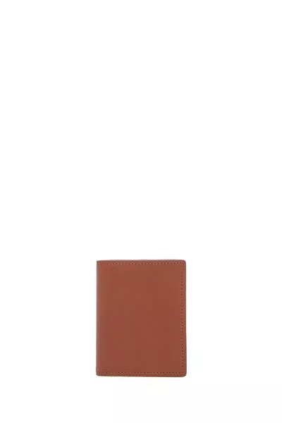 Simple Card Wallet in Cognac Leather