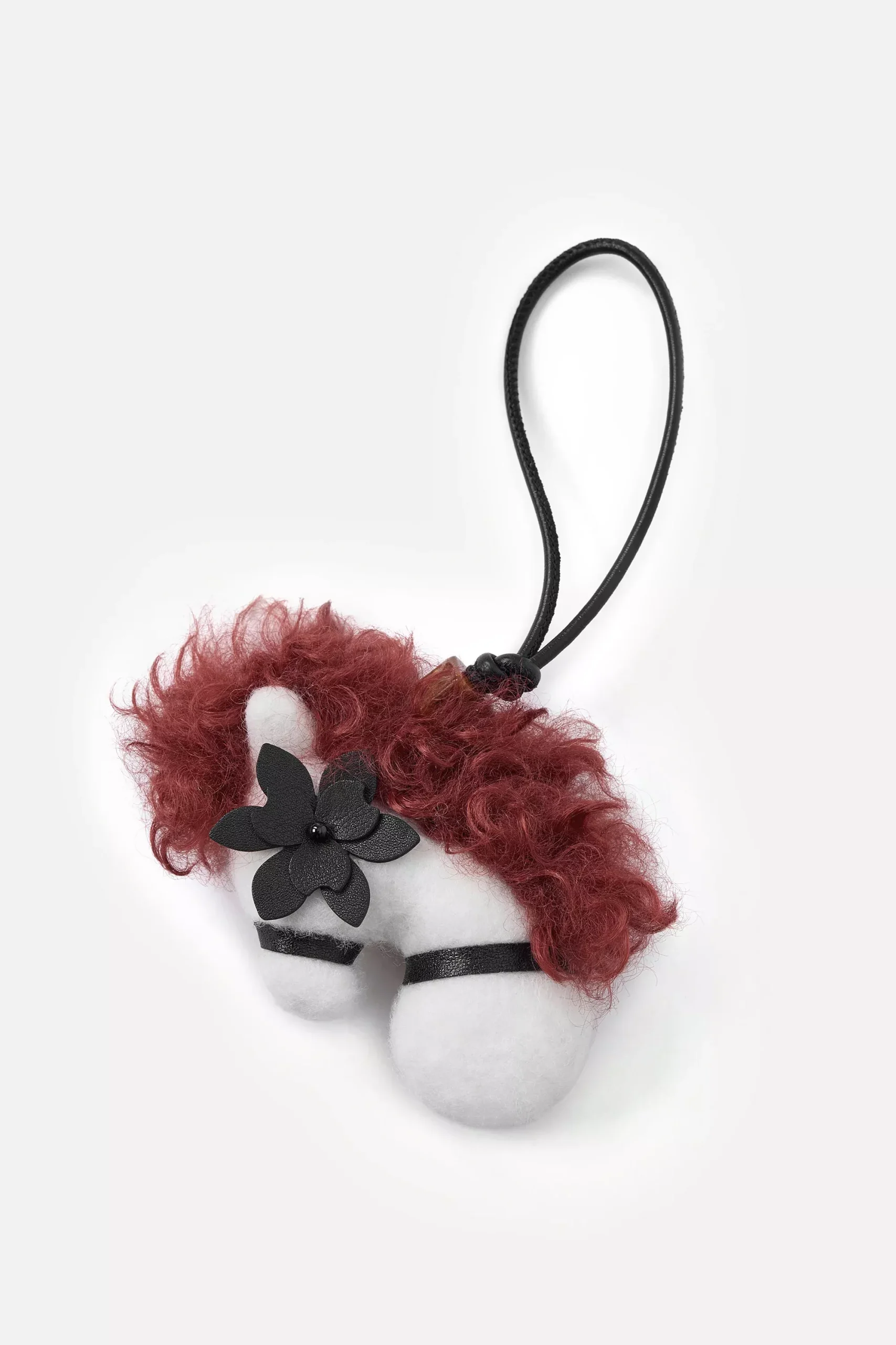 Sita Pony Bag Charm in Wool Felt and Leather