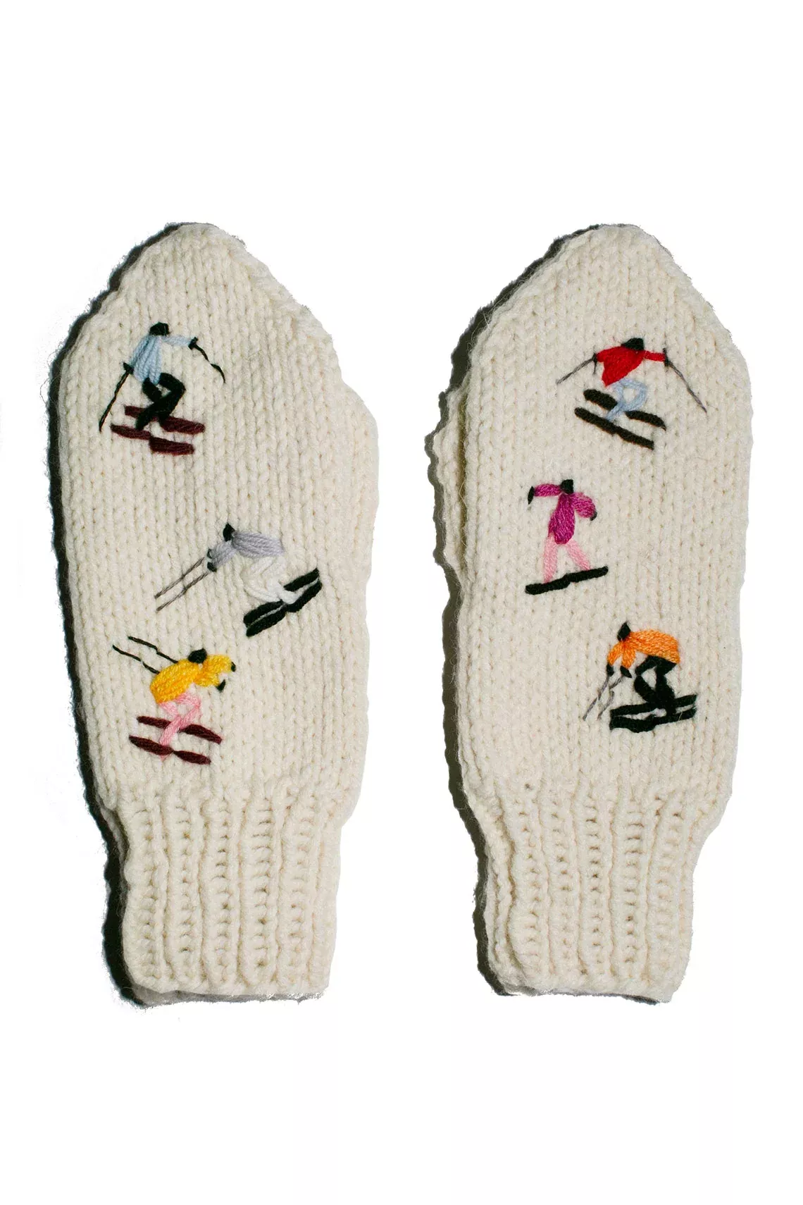 Skiers on the Slopes Mittens