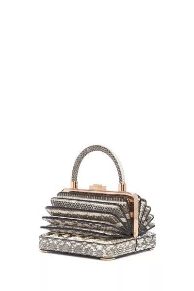 Small Diana Bag in Black & White Snakeskin