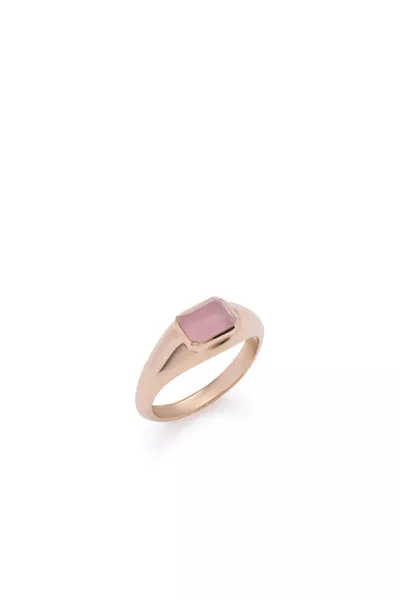Small Ring in 18K Rose Gold & Rose Quartz Stone