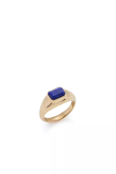 Small Ring in 18K Yellow Gold & Lapis Stone