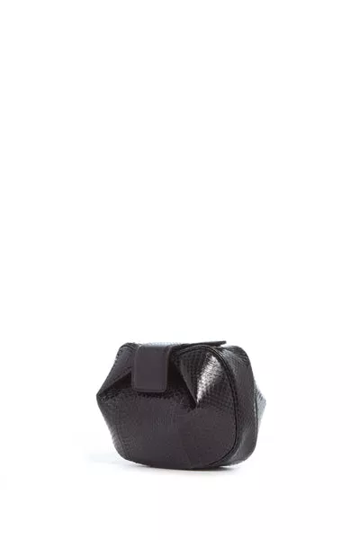 Soft Demi Clutch in Black Snakeskin