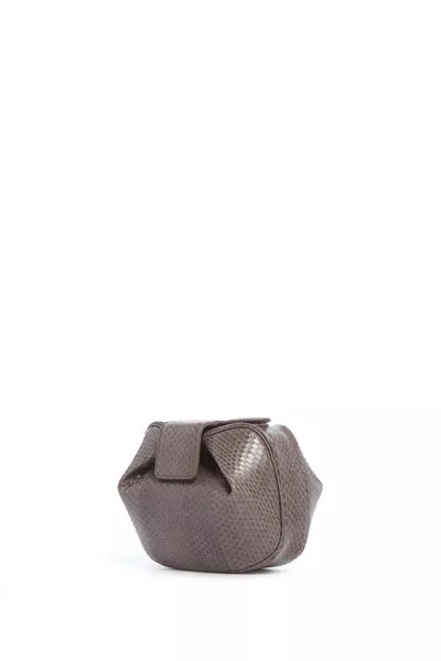 Soft Demi Clutch in Charcoal Snakeskin