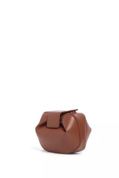Soft Demi Clutch in Cognac Nappa Leather