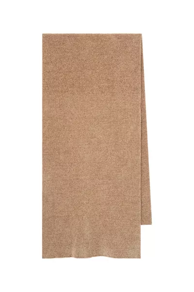 Solus Knit Scarf in Camel Silk