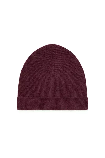Spire Knit Beanie in Plum Silk