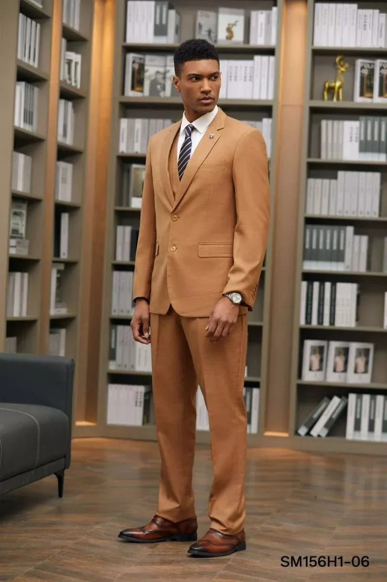 Stacy Adams Men's 3 Piece Hybrid Suit Solid Texture Outlet