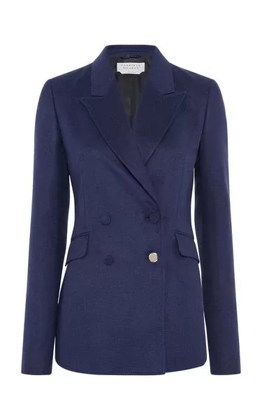 Stephanie Blazer in Navy Winter Silk