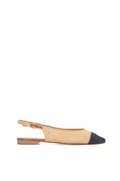 Strength Slingback Flat Shoe in Natural Raffia