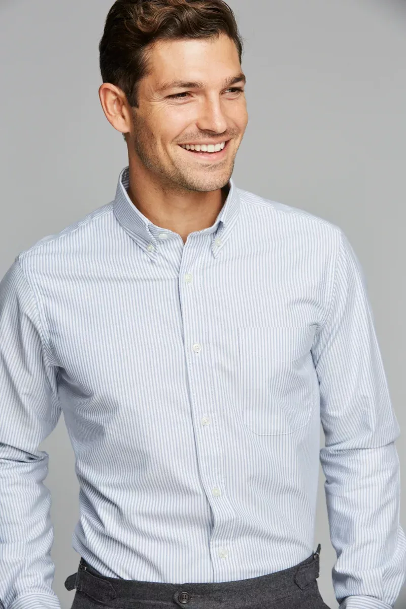 Stripe Oxford Shirt, Blue
