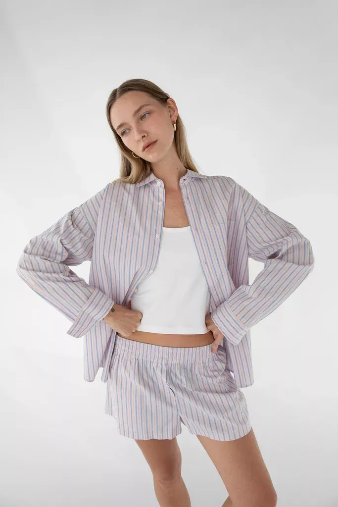 STRIPED COTTON POPLIN BOXER SHORT