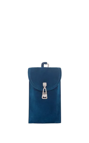 Sunglasses Pouch in Navy Suede