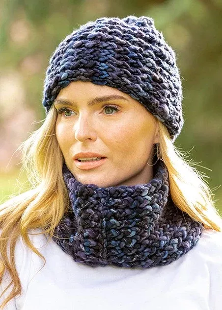 Super-soft Navy mix Snood - Made in Ireland