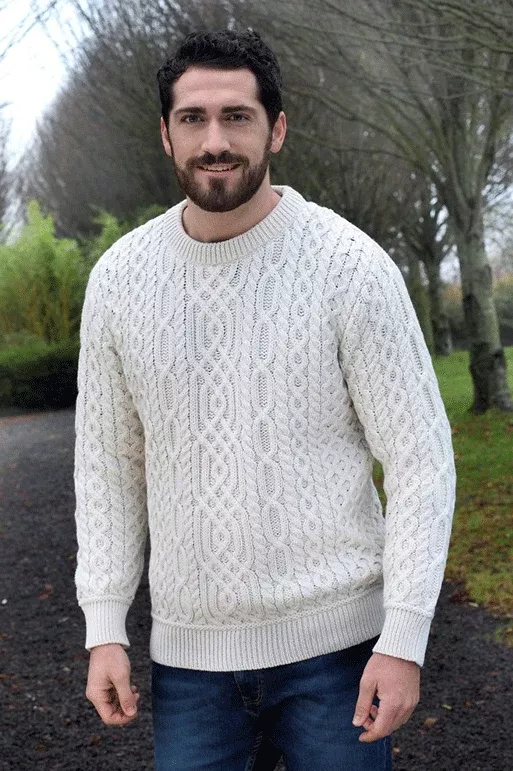 Super Soft Traditional Aran Sweater Natural