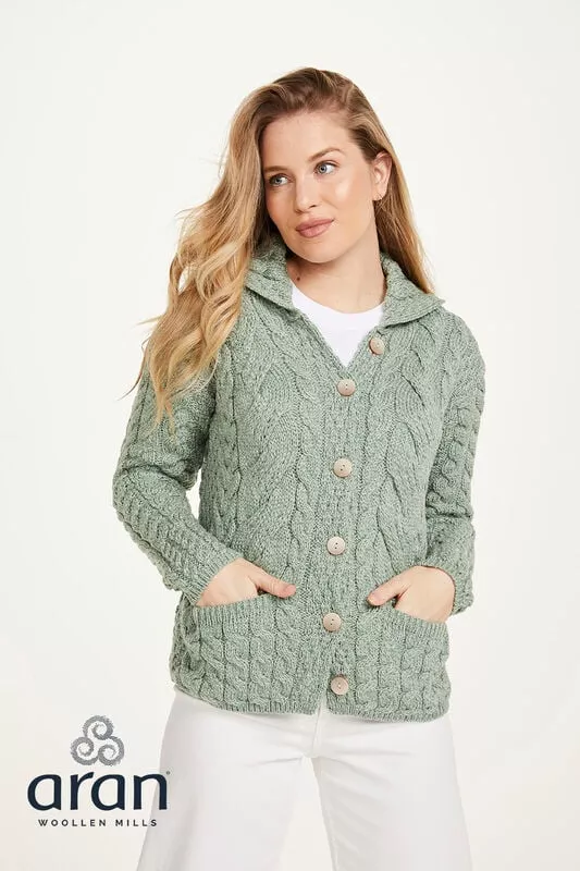 Supersoft Merino Wool Cardigan Green