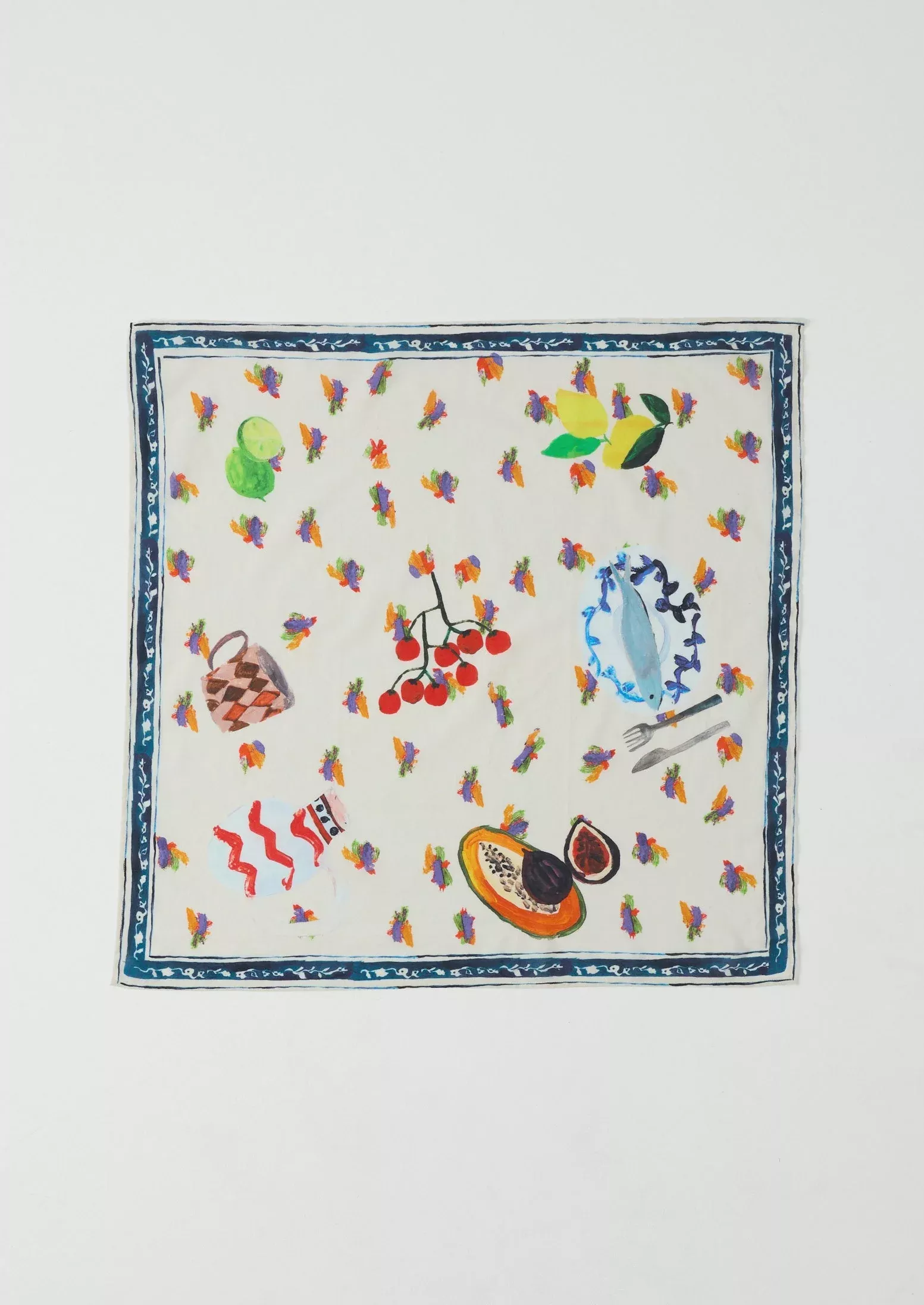 Table Setting Print Cotton Bandana