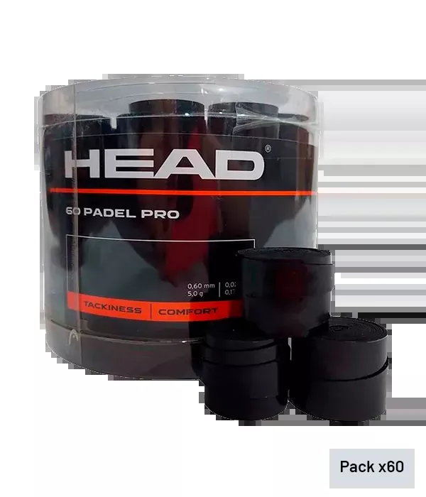 Tambor Overgrips HEAD Padel Pro Negro (x60)