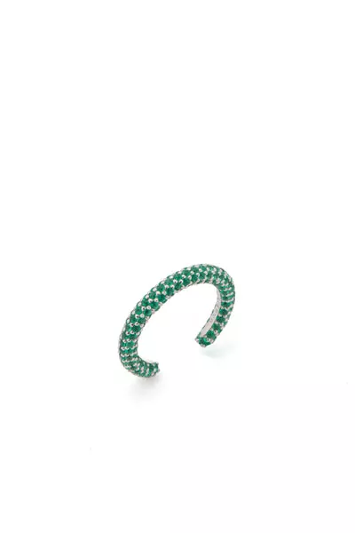 Tarot Pave Ring in 18K White Gold & Emeralds
