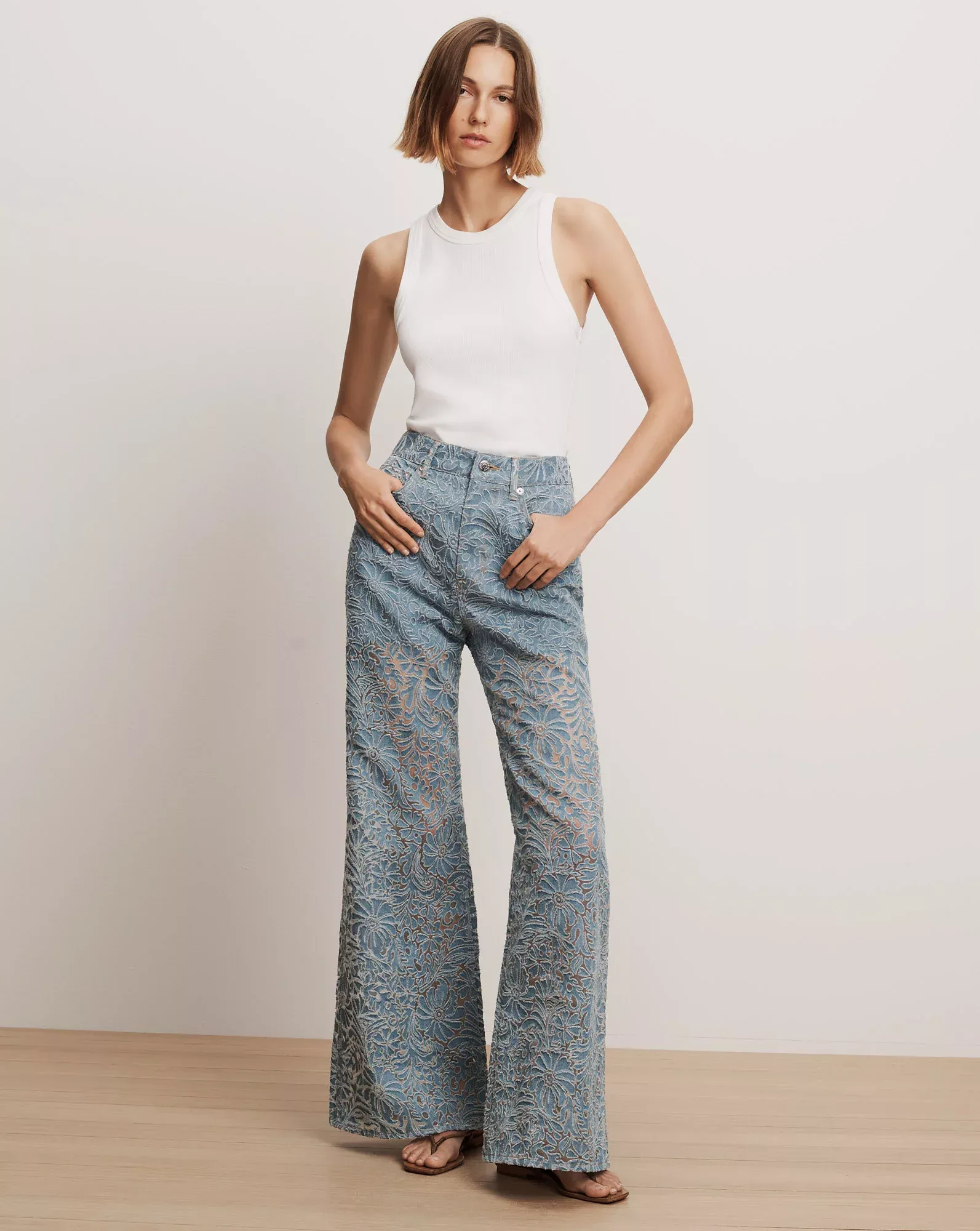 Taylor Burnout Wide-Leg Jean
