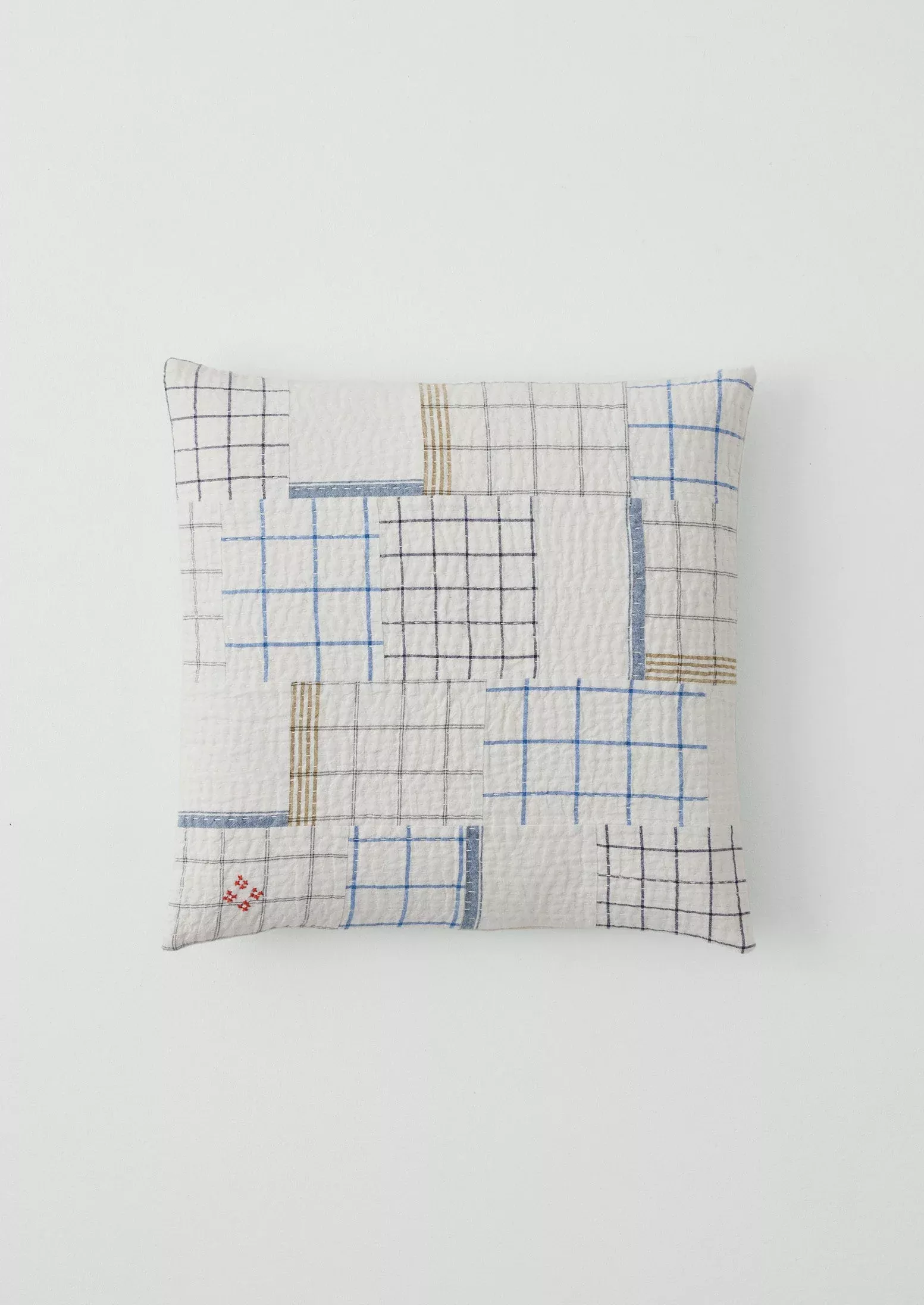Tea Towel Check Patchwork Cushion Cover