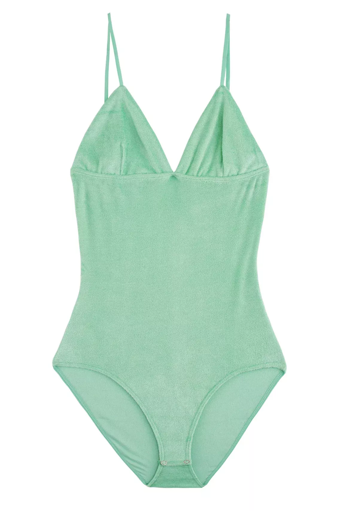 Telu Green Velour Bodysuit