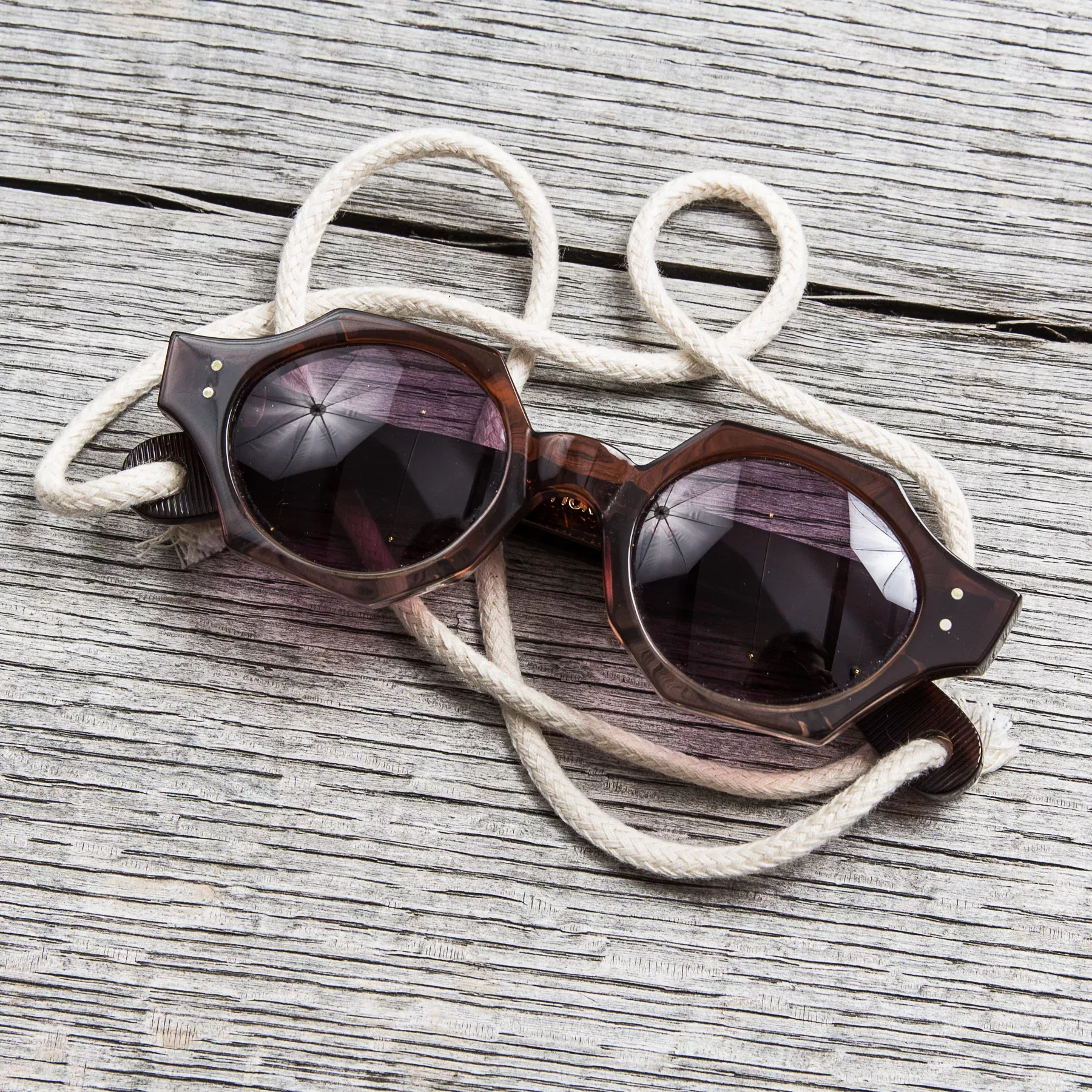 Tender Octagon Sunglasses Graded Earl Grey Cotton Acetate