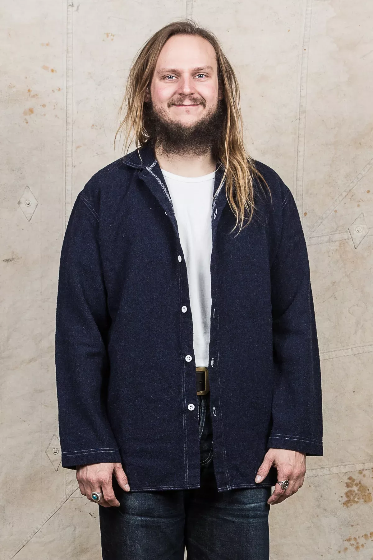 Tender Weaver's Stock Wool Tail Shirt Navy