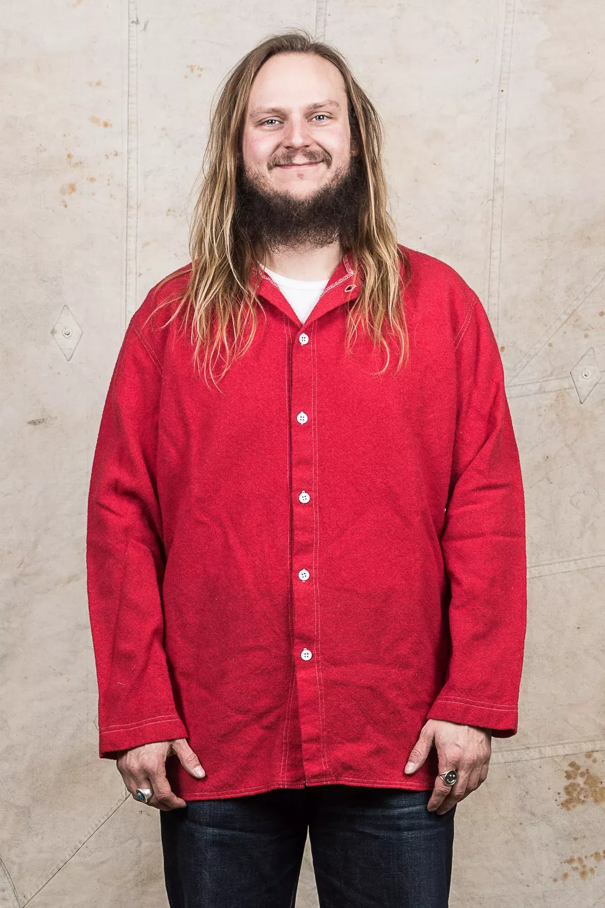 Tender Weaver's Stock Wool Tail Shirt Scarlet